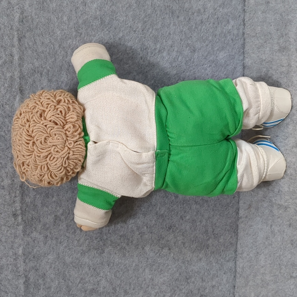 Vintage 1978, 1982 Cabbage Patch Boy Xavier Roberts Blonde Blue Eyes Jersey - Picture 2 of 10
